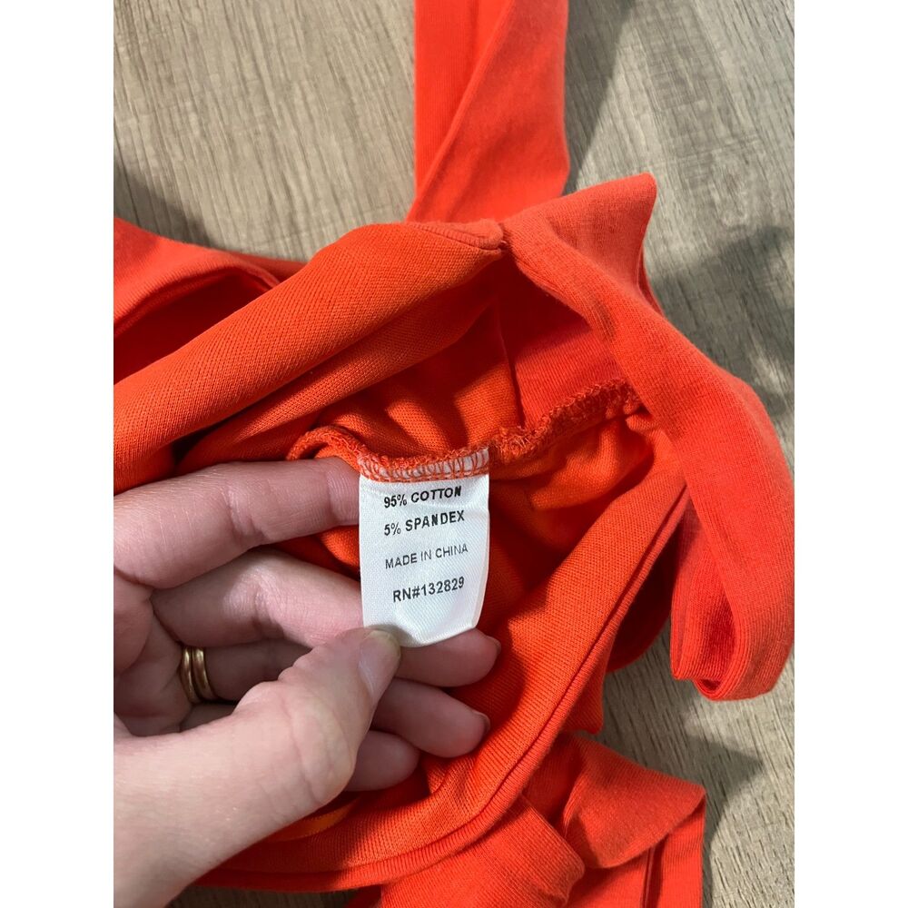 Revolve Superdown Elva Halter Tie Top Orange Cut Out Cropped Size Small - Picture 6 of 10